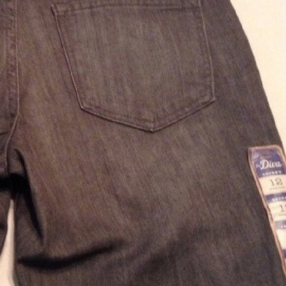 OLD NAVY Dark Gray Diva Cut Distressed Jeans Size 12 Retro Mid Rise NEW - Picture 7 of 7